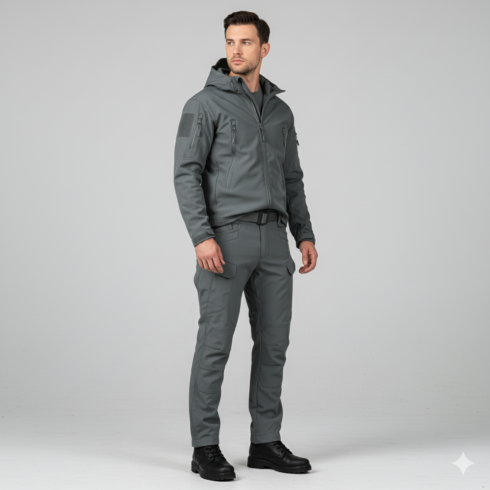 Herren Outdoor Taktikanzug mit Kapuze | Wasserabweisend & Winter