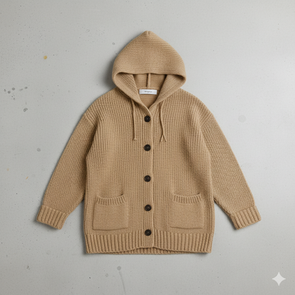 Kuscheliger Damen Strickjacke mit Kapuze | Warm für Herbst/Winter