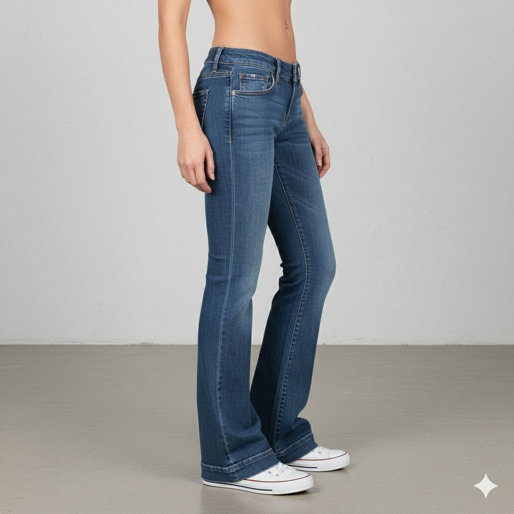 Damen Schlagjeans Low Rise | Retro Fit & Bequem