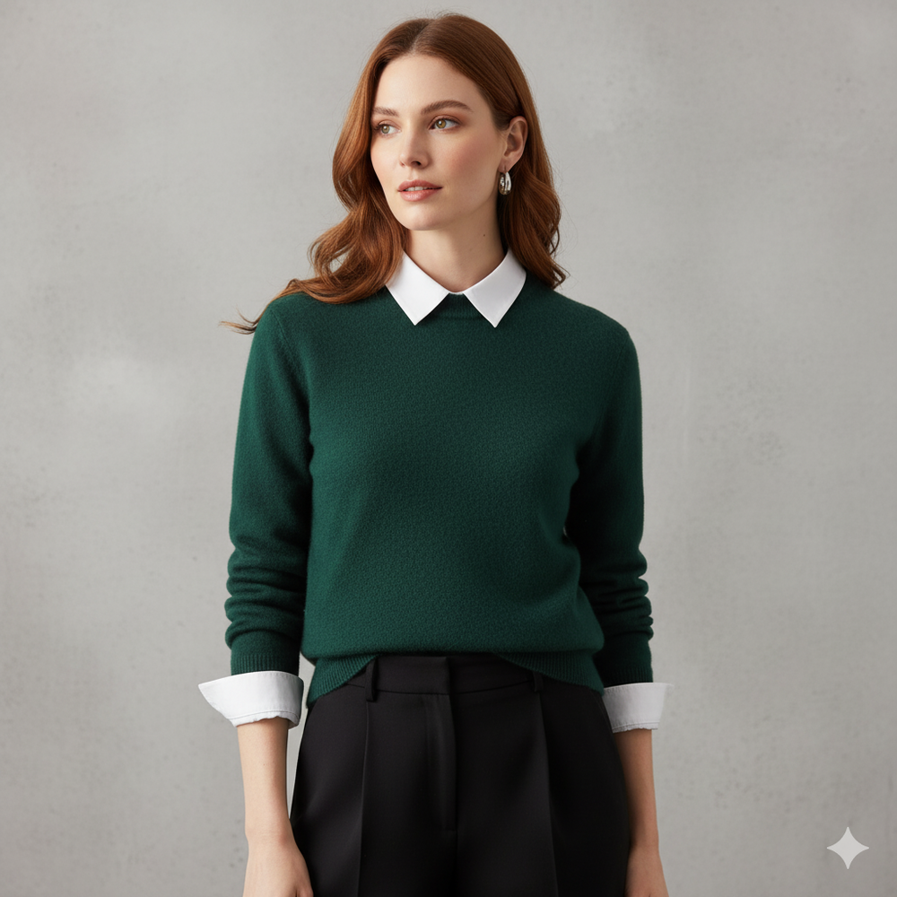 Kuscheliger Damen Strickpullover mit Rundhalsausschnitt | Winter | Elegant