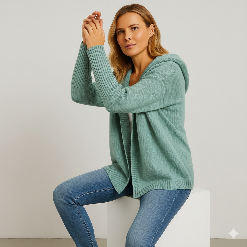 Damen Strickjacke mit Kapuze | Lässig & Übergang