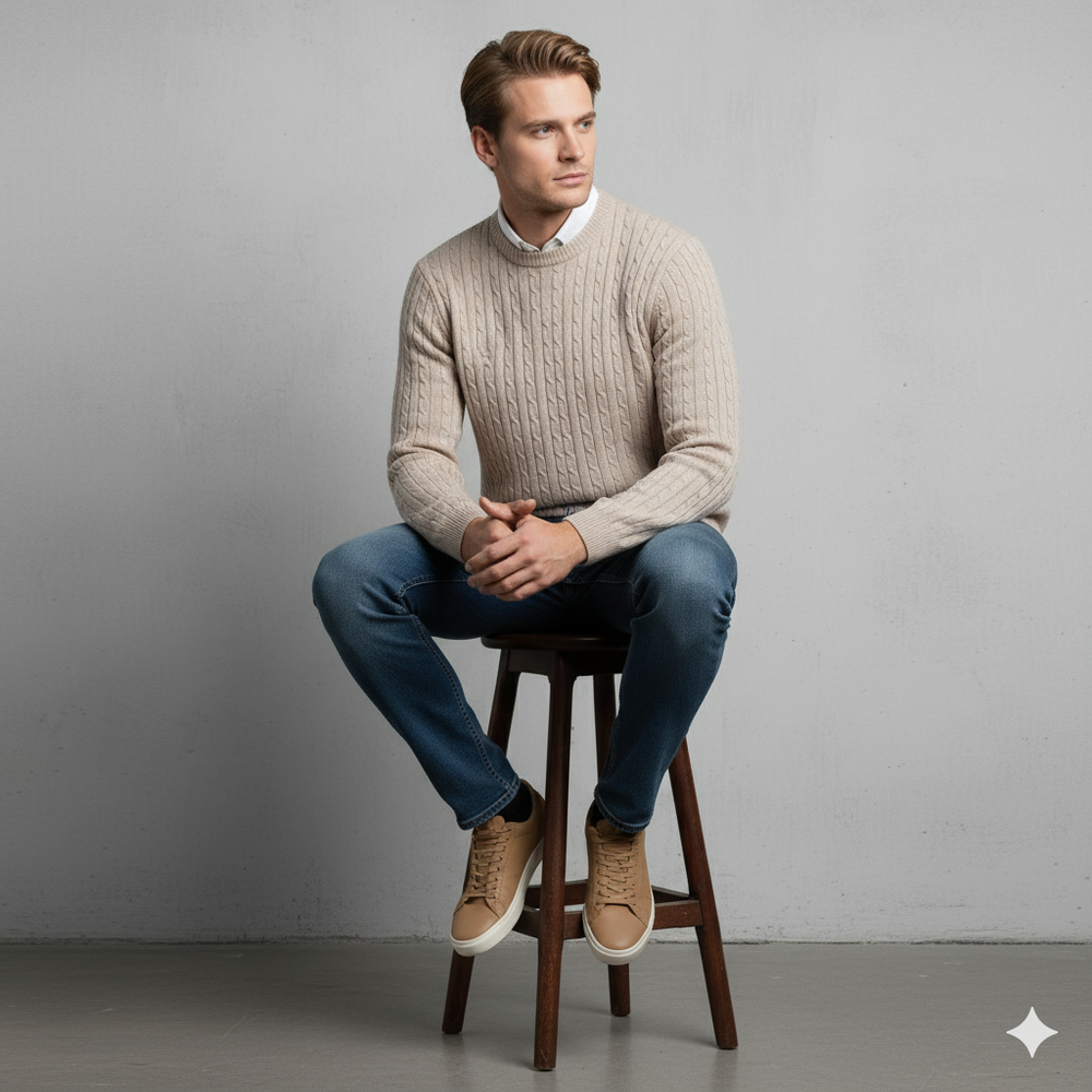 Herren Strickpullover mit Rollkragen | Slim Fit | Winter