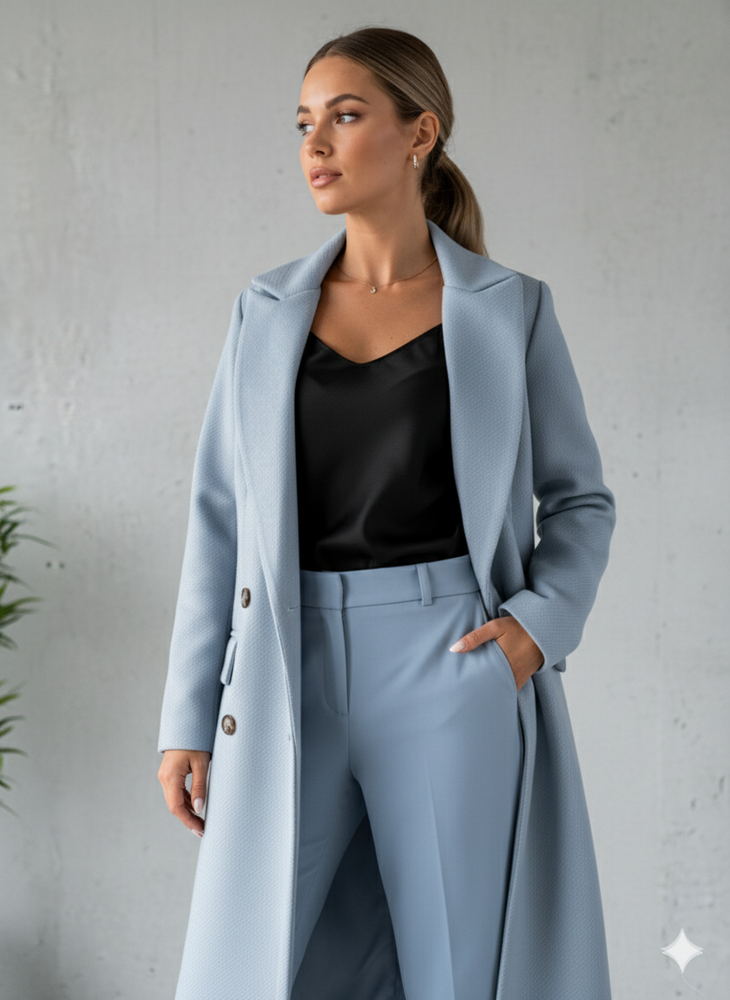 Damen Mantel mit Reverskragen | Doppelreihig & Elegant | Herbst/Winter