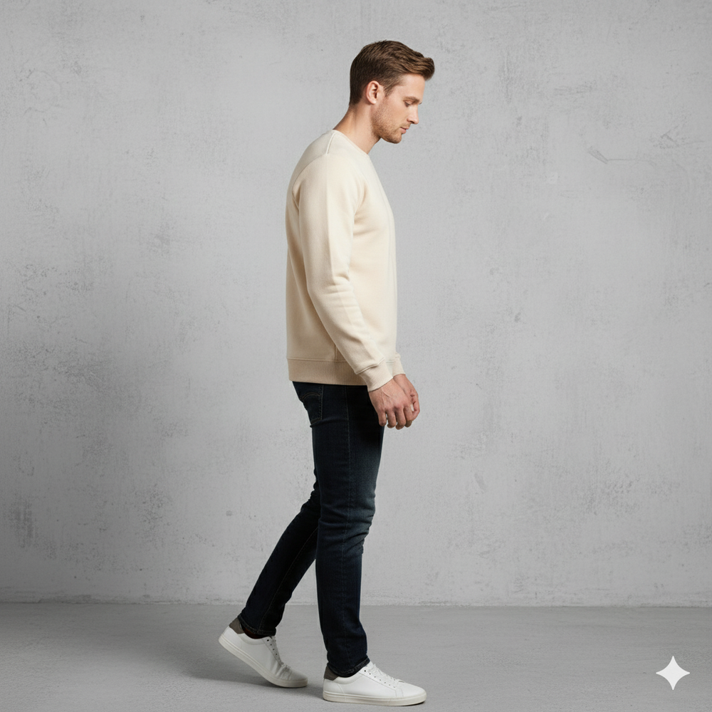 Herren Sweatshirt mit Rundhalsausschnitt