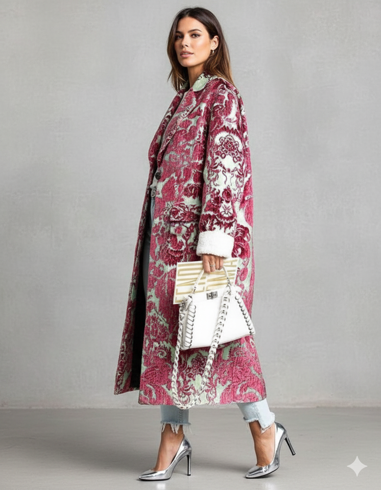 Damen Wollmantel mit Karomuster | Oversize & Warm | Winter