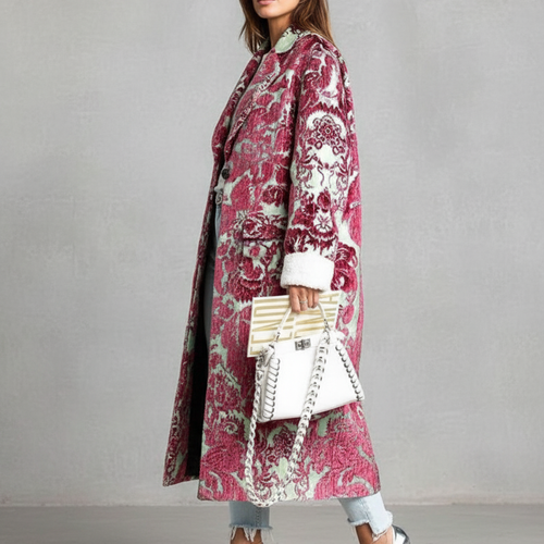 Damen Wollmantel mit Karomuster | Oversize & Warm | Winter