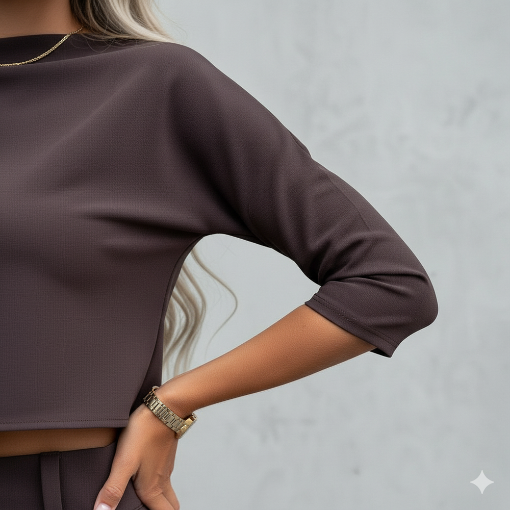 Kurzes Oberteil & High Waist Hose | Weit & Elegant