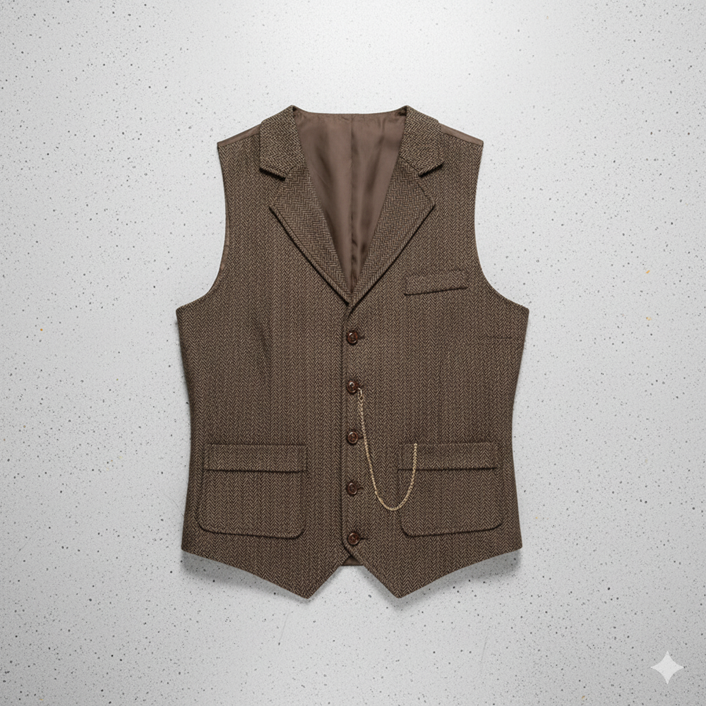 Herren Weste mit Fischgrätenmuster | Elegant & Modern | Herbst/Winter