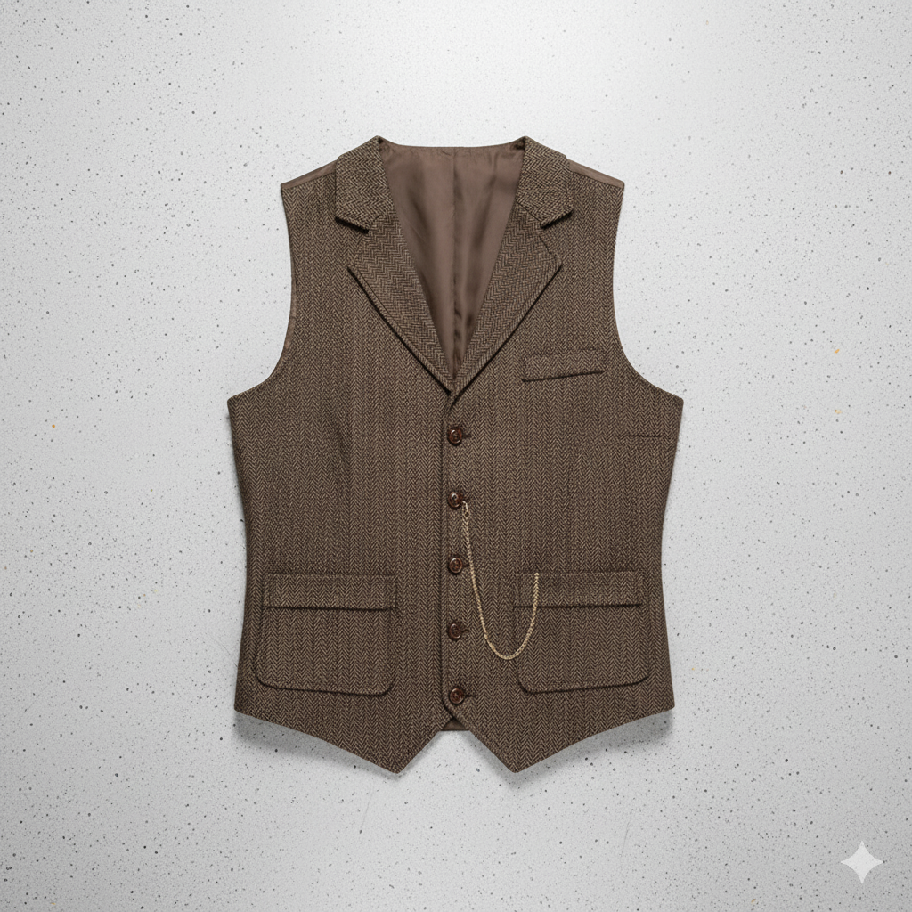 Herren Weste mit Fischgrätenmuster | Elegant & Modern | Herbst/Winter
