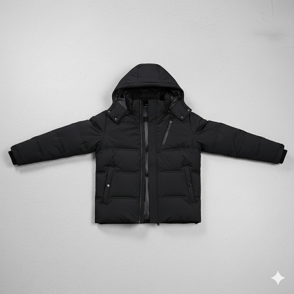 Warme Herren Daunenjacke mit Kapuze | Winter | Slim Fit