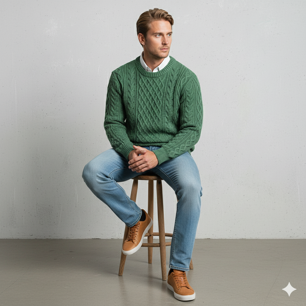 Herren Strickpullover mit Strukturmuster | Modern & Warm | Winter