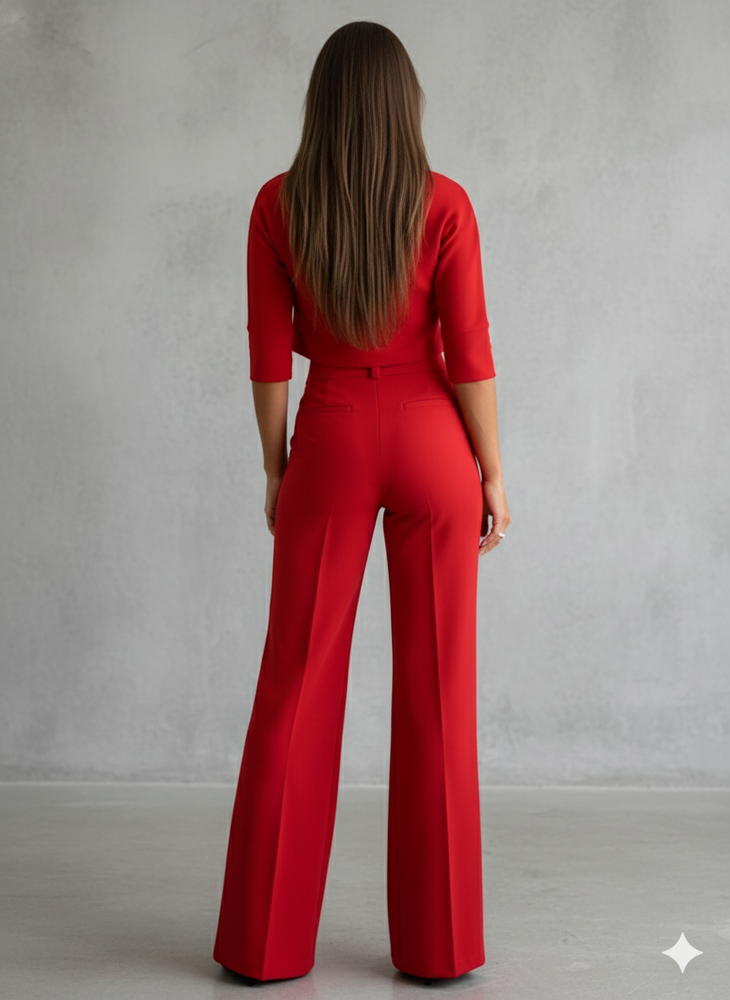 Kurzes Oberteil & High Waist Hose | Weit & Elegant