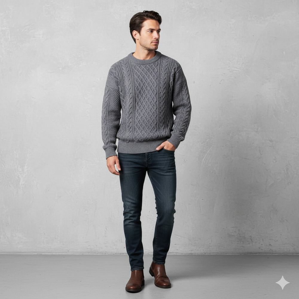 Herren Strickpullover mit Strukturmuster | Modern & Warm | Winter