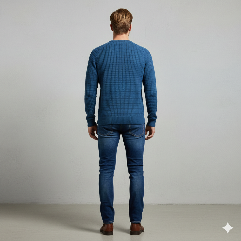 Herren Baumwollpullover mit Karomuster | Modern & Bequem