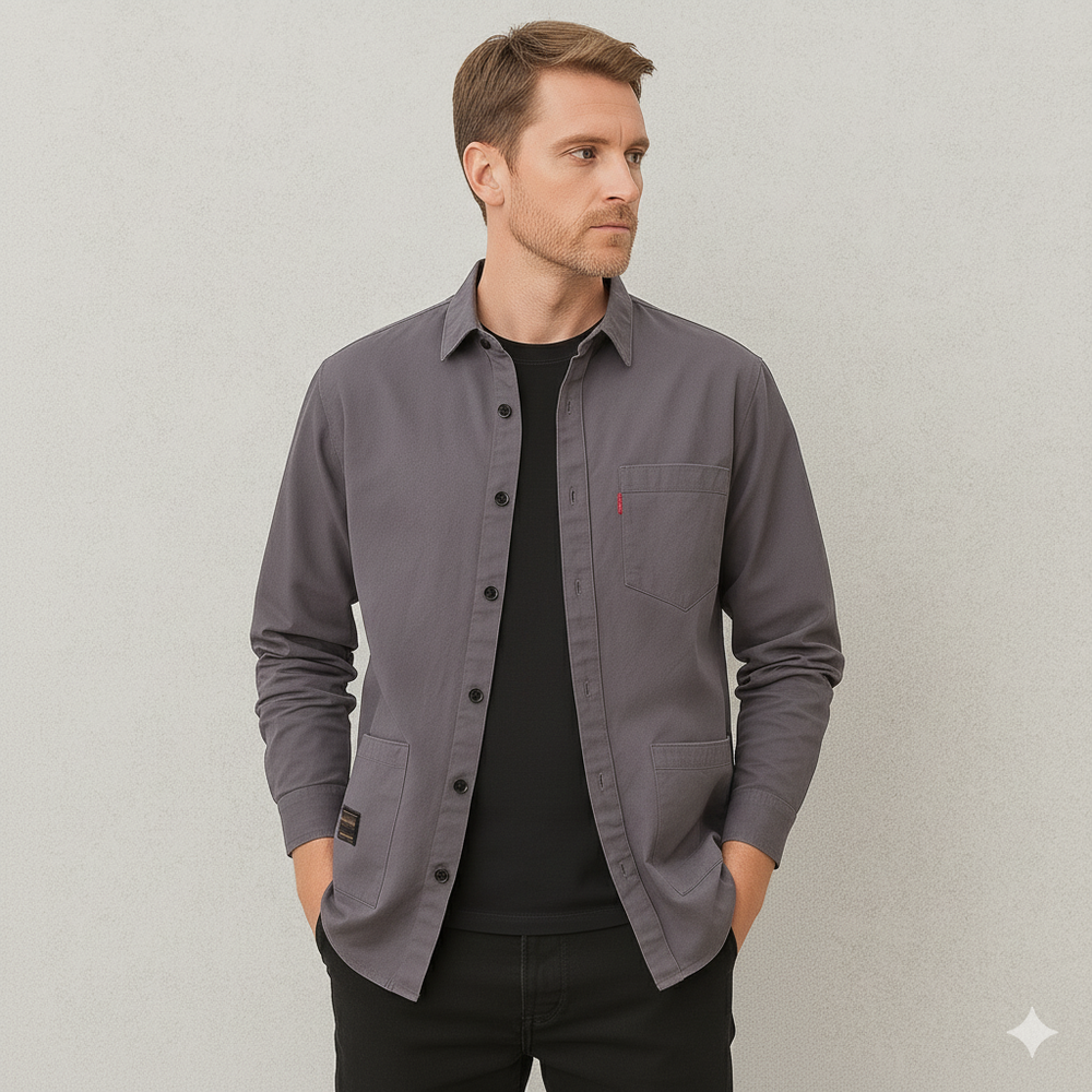 Herren Freizeithemd langarm | Modern mit Brusttasche
