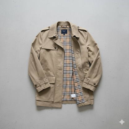 Eleganter Herren Trenchcoat mit Reverskragen | Herbst Übergang