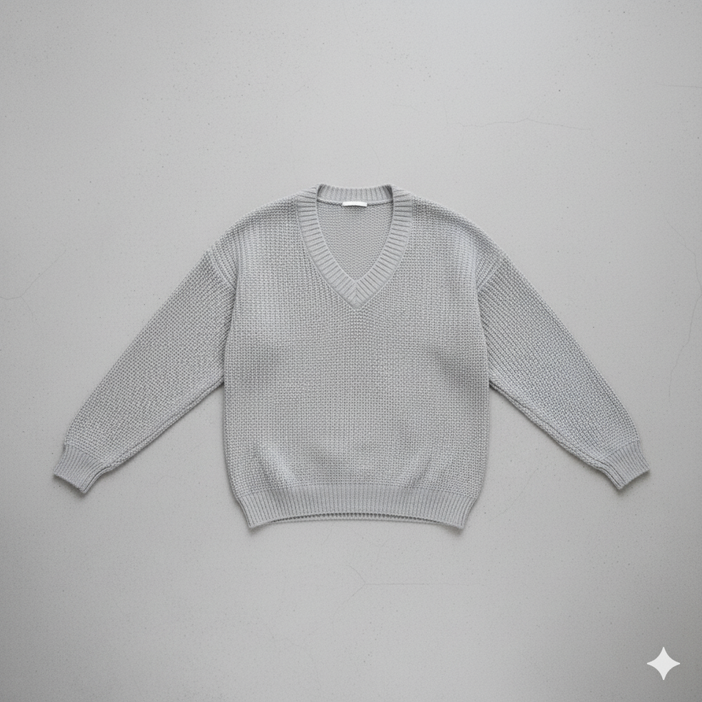 Damen Strickpullover mit V Ausschnitt | Locker & Freizeit