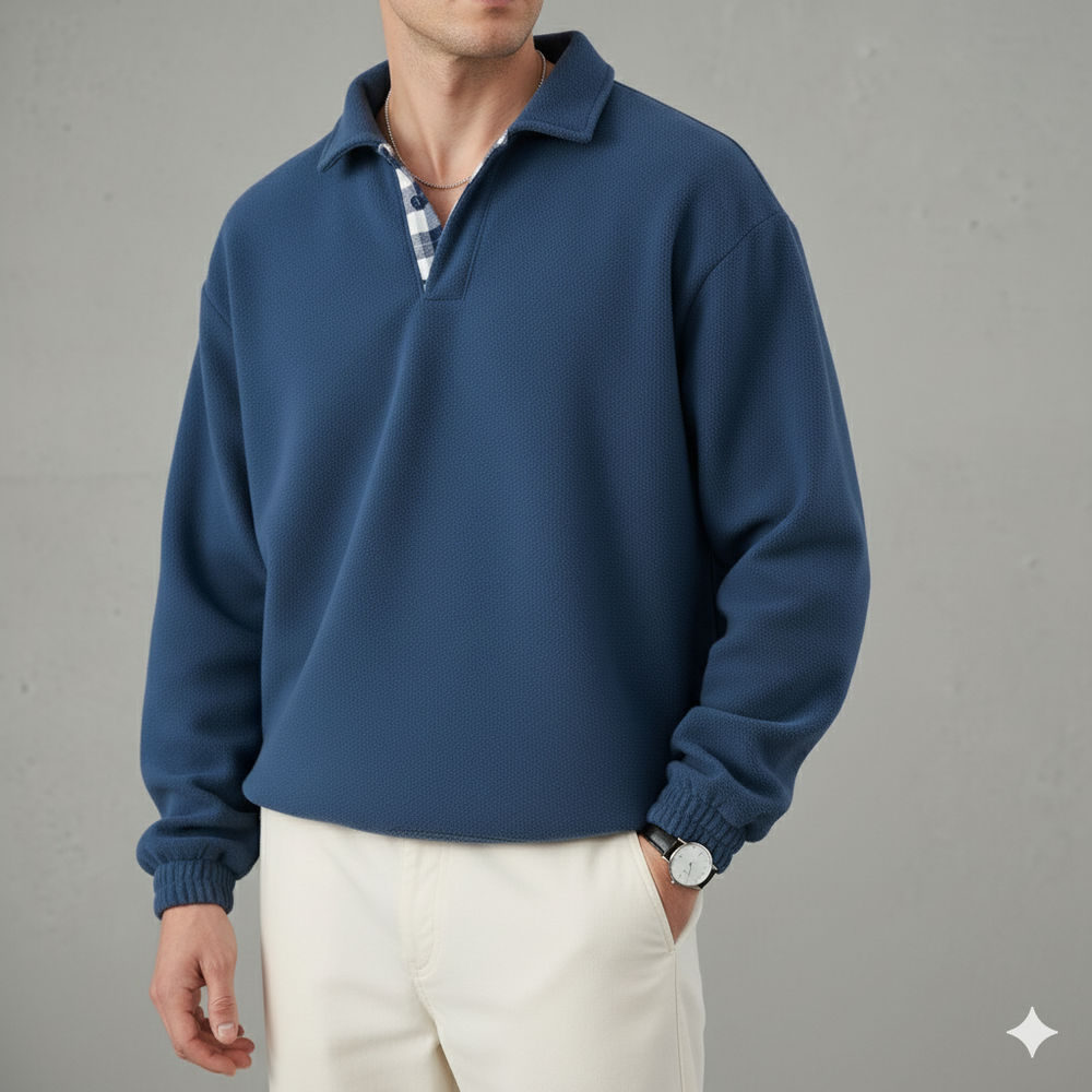 Lässiger Herrenpullover mit Reverskragen | Bequem | Freizeit