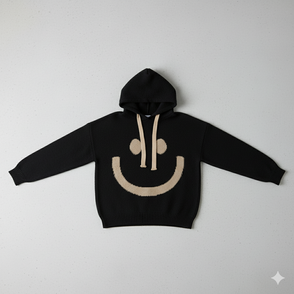 Damen Hoodie mit Smiley Print