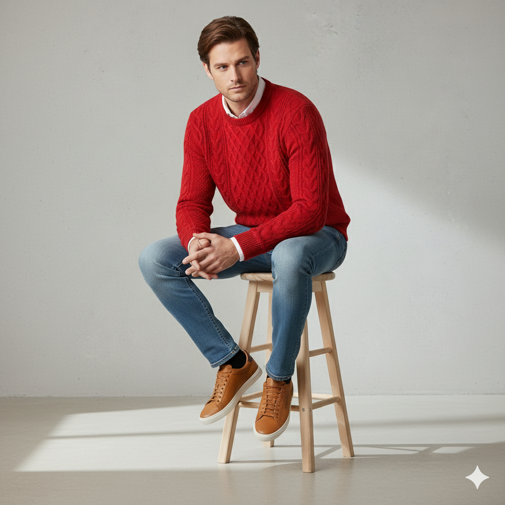 Herren Strickpullover mit Strukturmuster | Modern & Warm | Winter