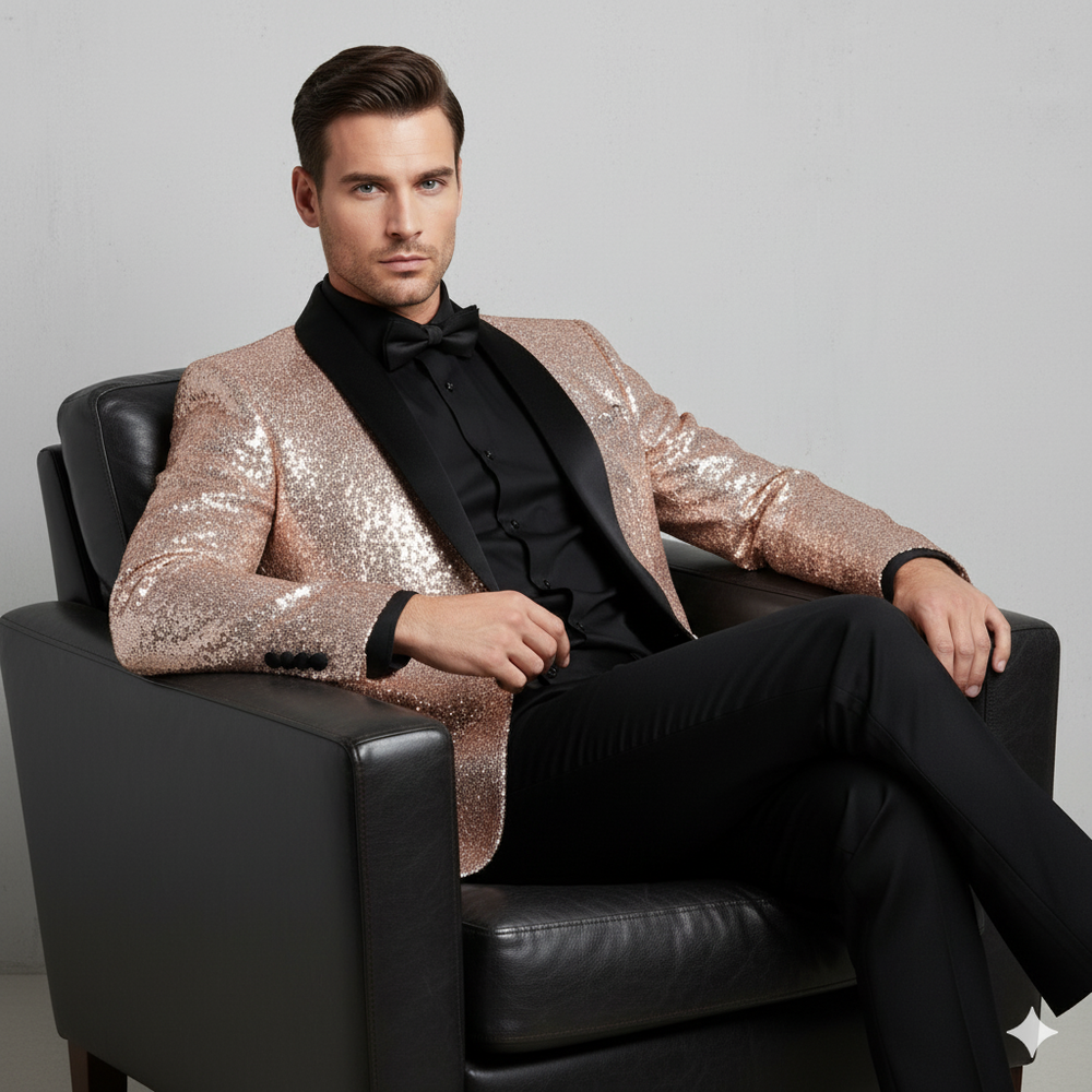 Herren Sakko mit Pailletten | Festlich & Elegant | Slim Fit
