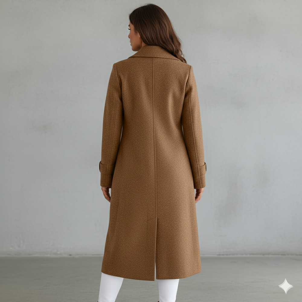 Damen Wollmantel mit Reverskragen | Elegant & Mittellang | Herbst/Winter