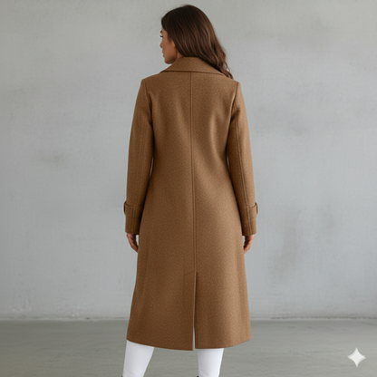 Damen Wollmantel mit Reverskragen | Elegant & Mittellang | Herbst/Winter
