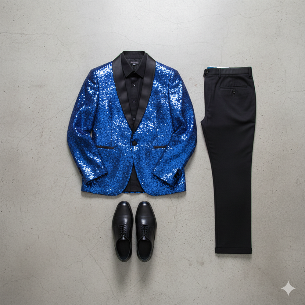 Herren Sakko mit Pailletten | Festlich & Elegant | Slim Fit