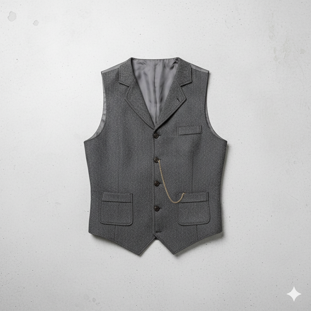 Herren Weste mit Fischgrätenmuster | Elegant & Modern | Herbst/Winter