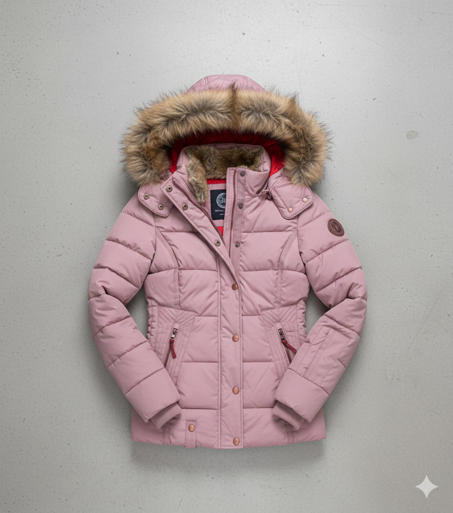 Damen Winterjacke mit Fellkapuze | Warm & Figurbetont