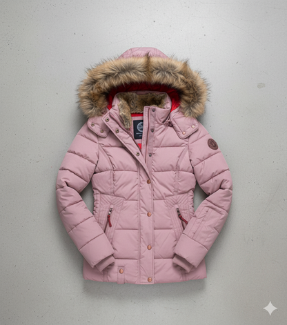 Damen Winterjacke mit Fellkapuze | Warm & Figurbetont