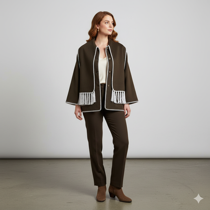 Damen Wollmantel mit Schal Kragen | Winter | Locker & Warm