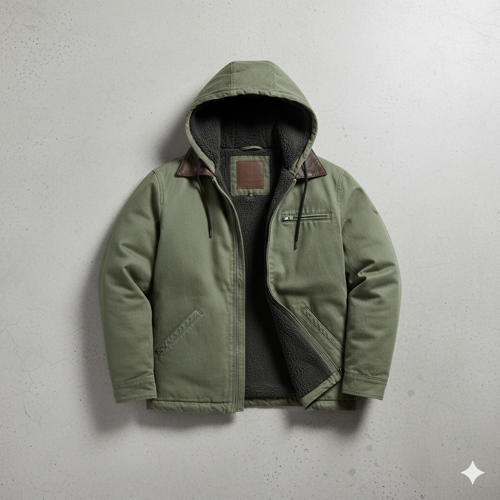 Warme Herren Kapuzenjacke mit Fleecefutter | Herbst Winter