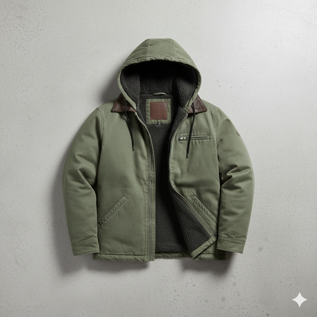 Warme Herren Kapuzenjacke mit Fleecefutter | Herbst Winter
