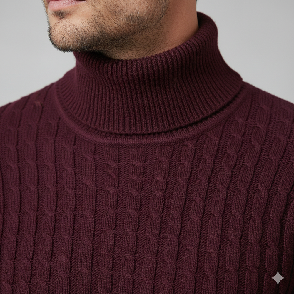 Herren Strickpullover mit Rollkragen | Slim Fit | Winter