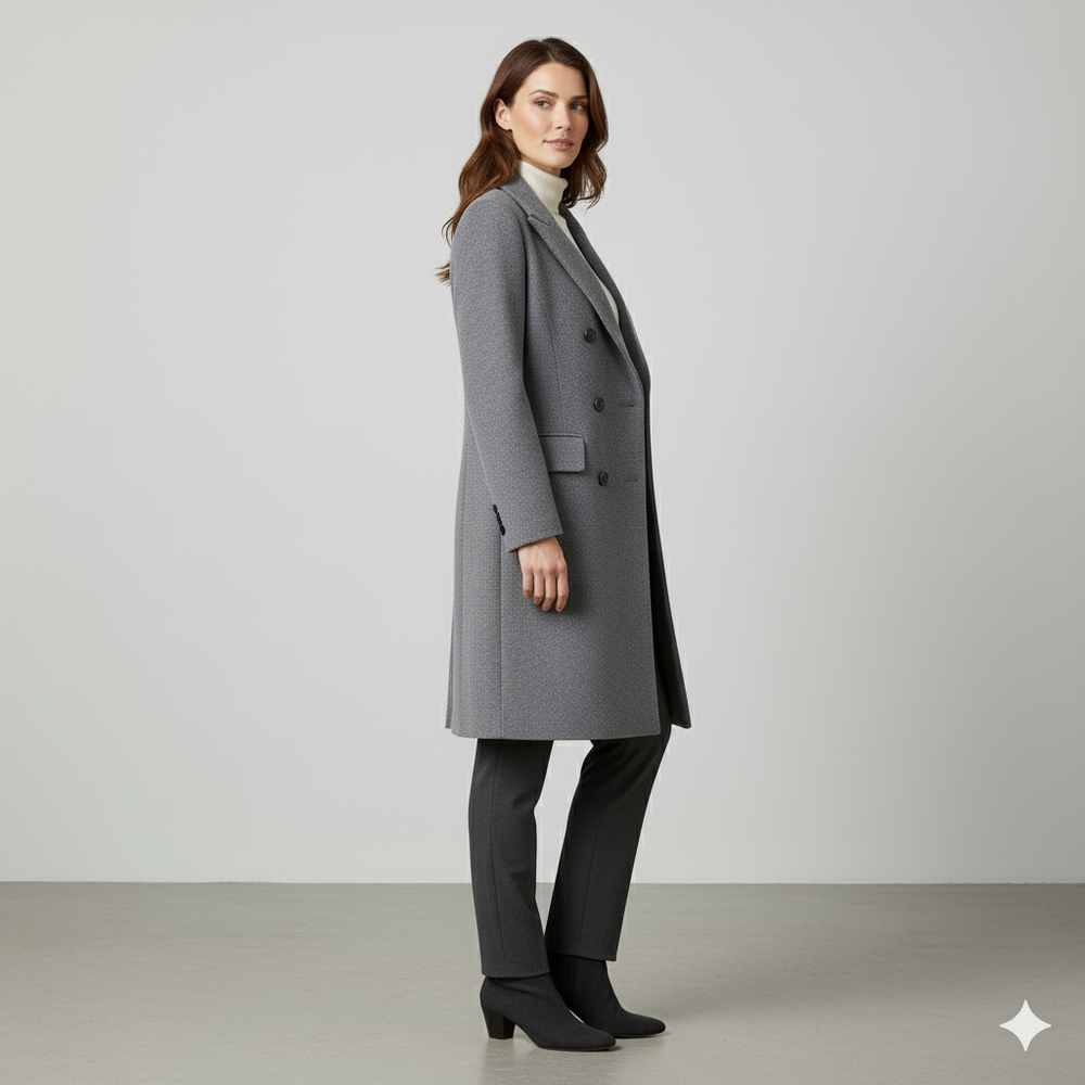 Damen Wollmantel mit Reverskragen | Doppelreihig & Klassisch | Winter