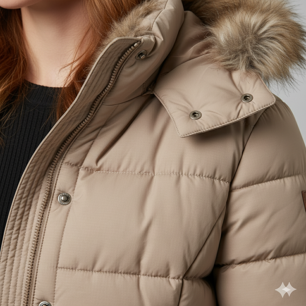 Damen Winterjacke mit Fellkapuze | Warm & Figurbetont