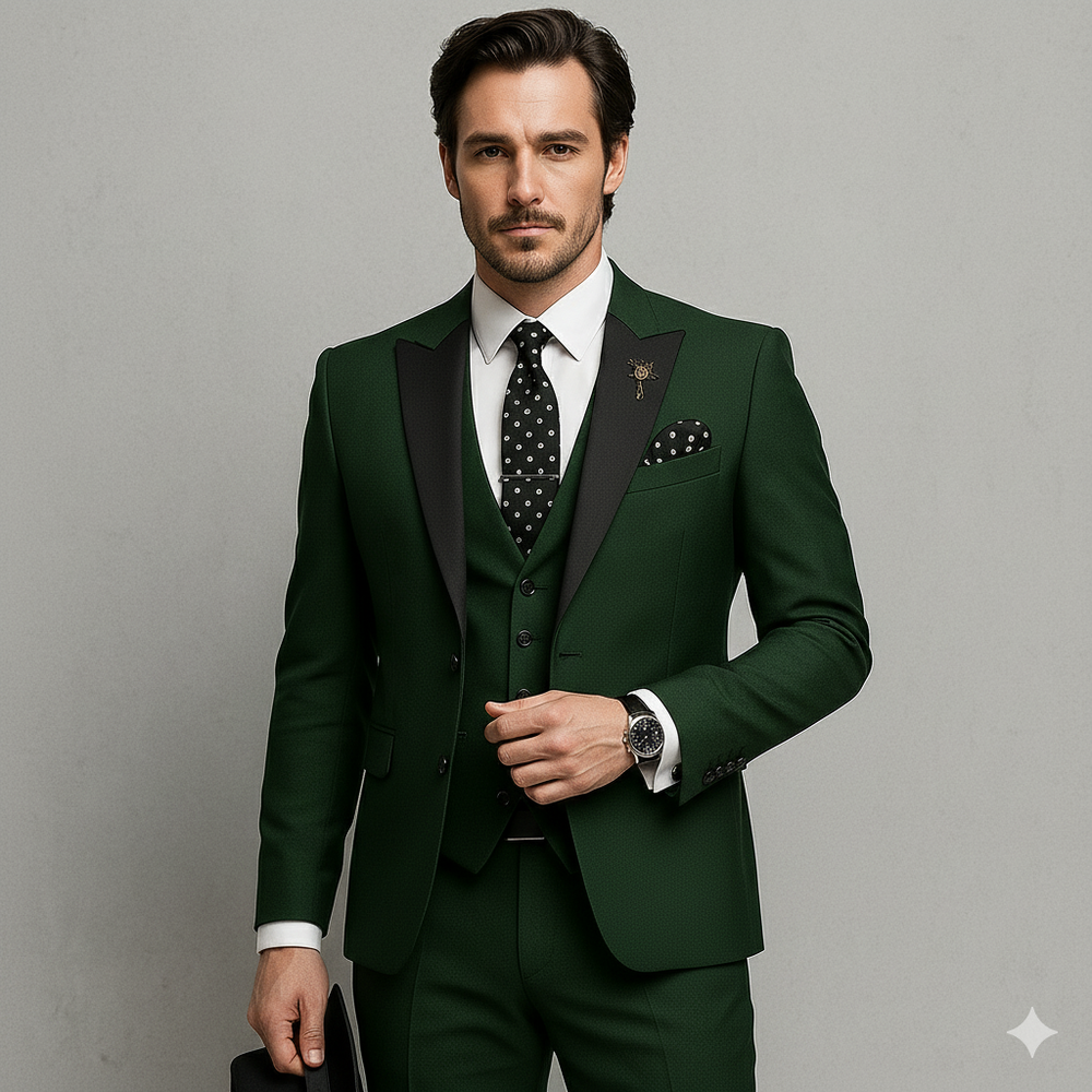 Herren 3-teiliger Anzug Slim Fit | Business Hochzeit Smoking