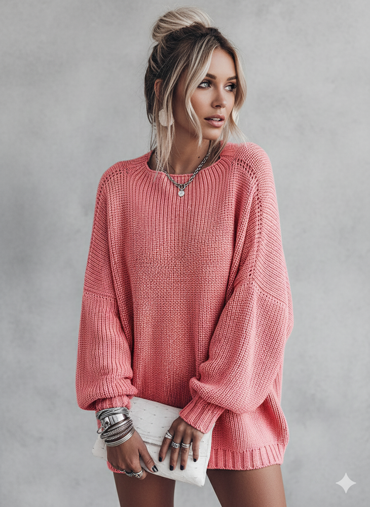 Locker gestrickter Damenpullover | Oversize & Freizeit