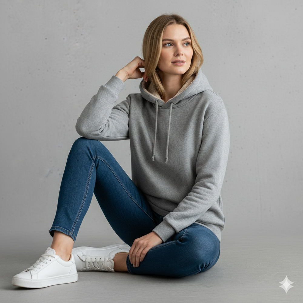 Kuscheliger Damen Hoodie mit Teddyfutter