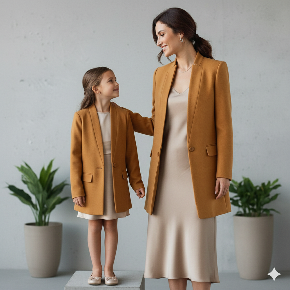 Damen Wollmantel mit Stehkragen | Schmaler Schnitt & Elegant | Herbst/Winter