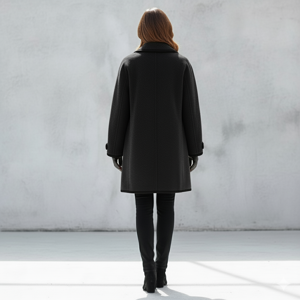 Eleganter Damenmantel mit Kontrastdetails | Herbst/Winter