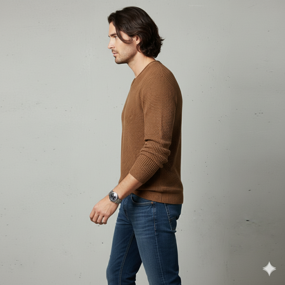 Lässiger Damen Strickpullover mit V-Ausschnitt | Freizeit | Herbst