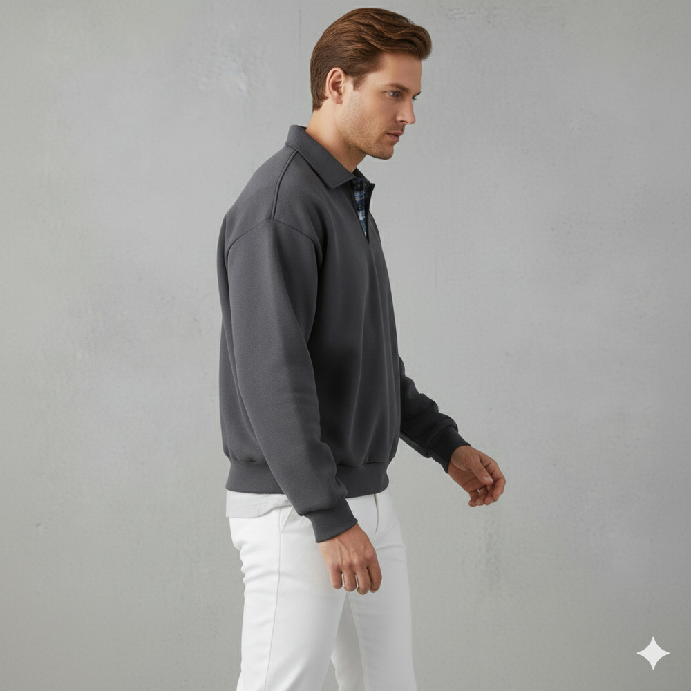 Lässiger Herrenpullover mit Reverskragen | Bequem | Freizeit