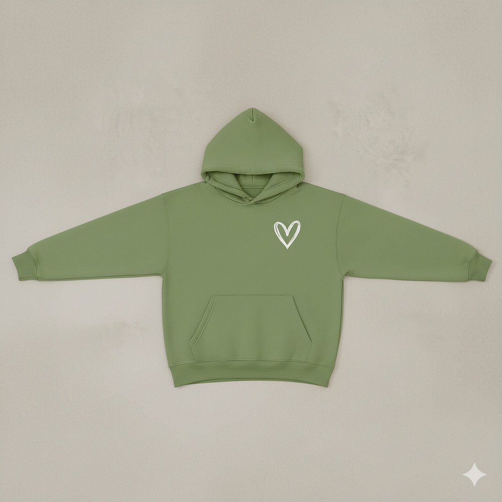 Damen Hoodie mit Herz Print | Lässig & Bequem