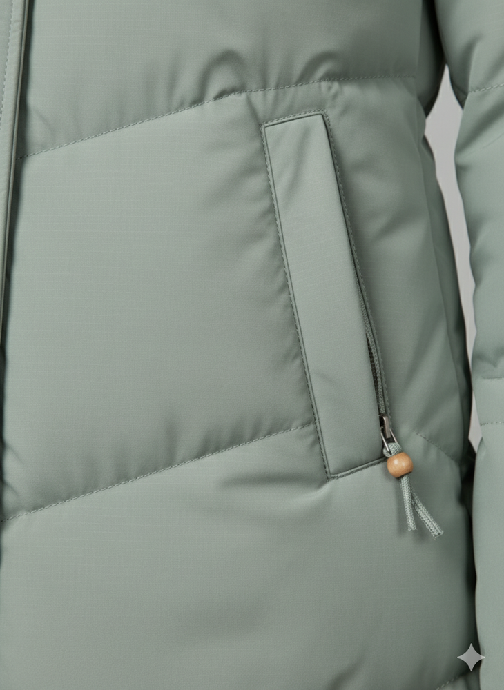 Damen Puffermantel mit Kapuze