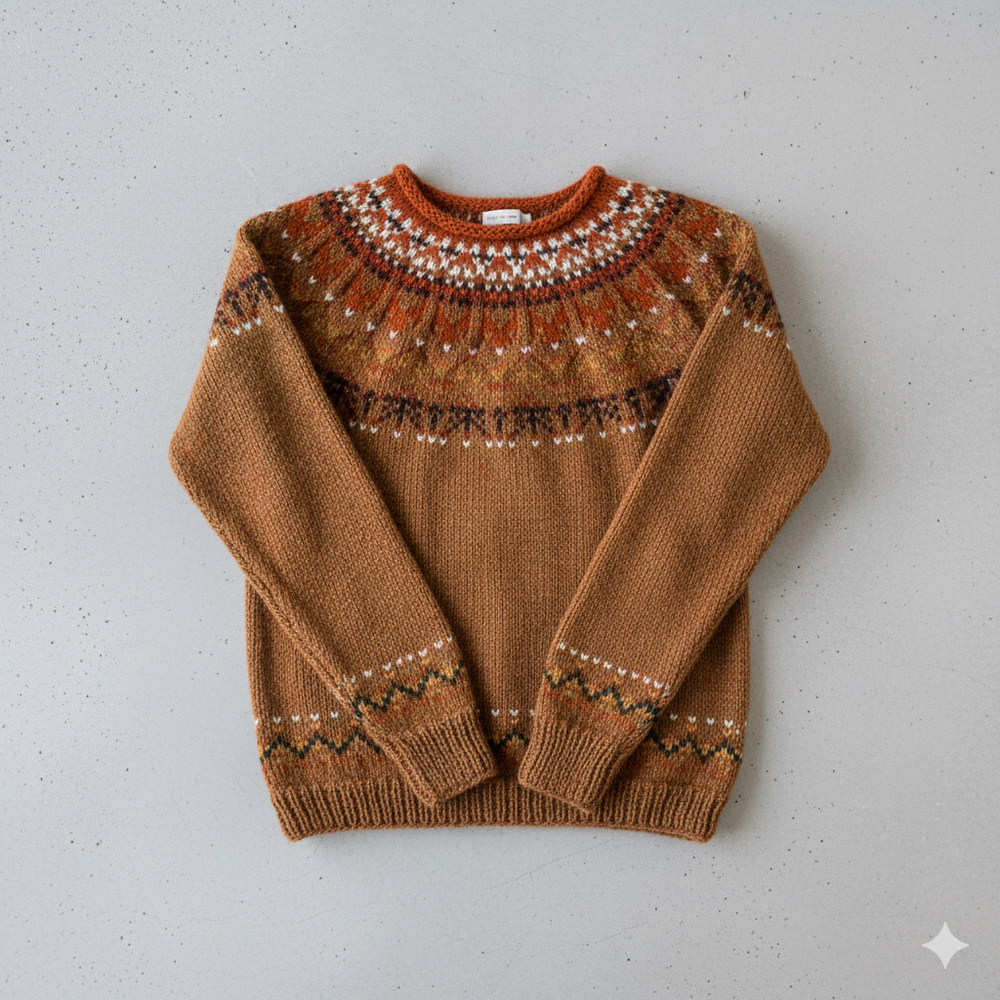 Damen Strickpullover mit Rundhals | Winter | Norweger-Muster