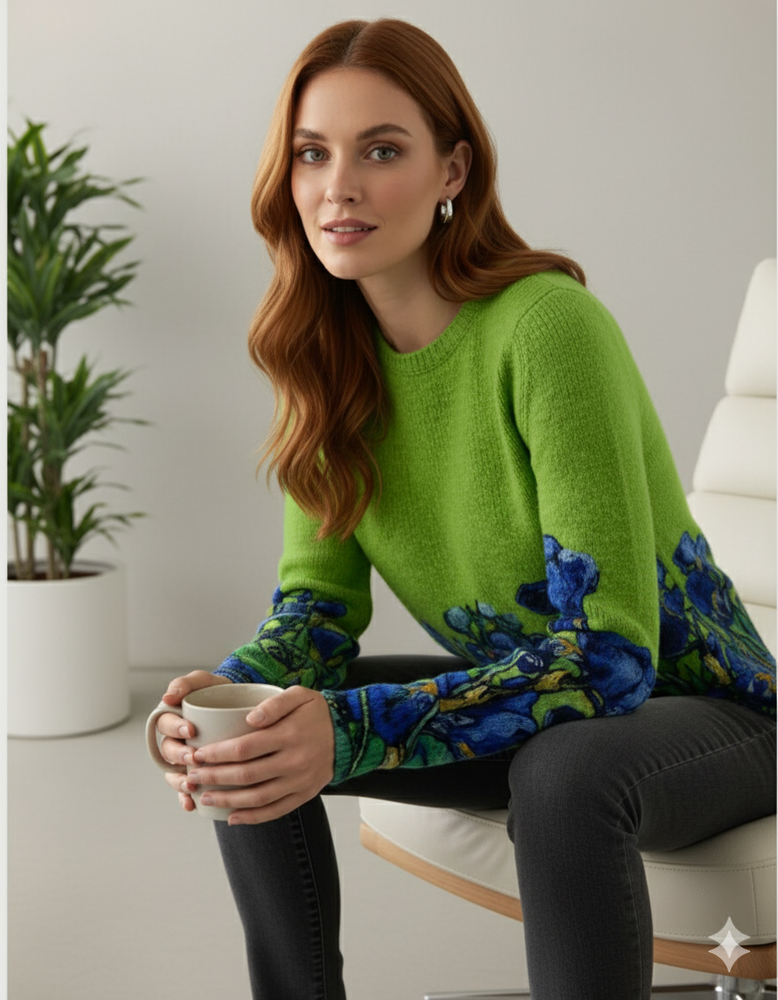 Damen Strickpullover mit Rundhals | Winter | Norweger-Muster