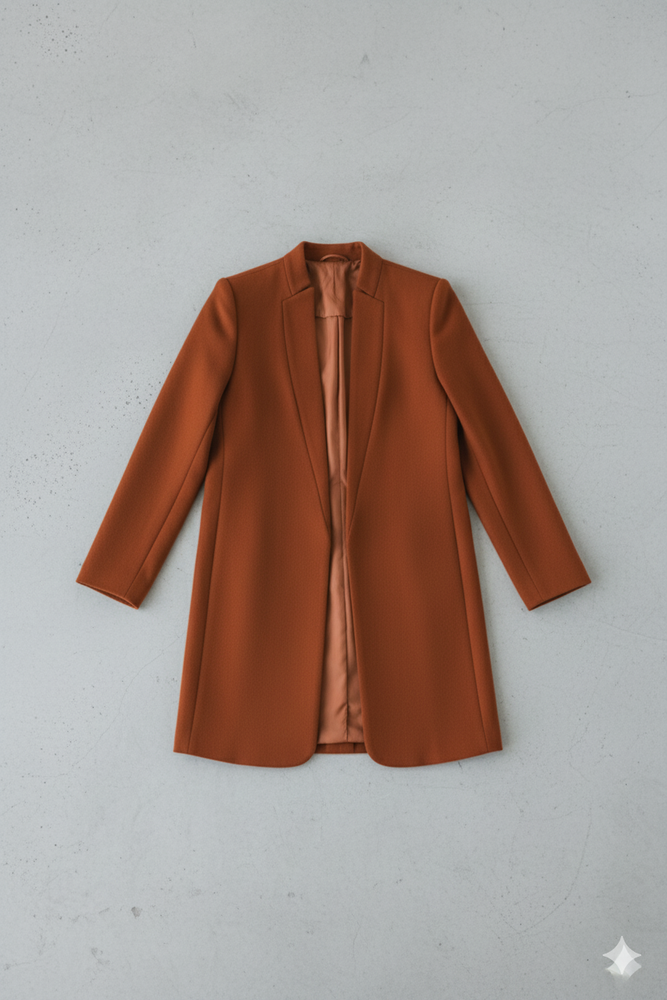 Damen Wollmantel mit Stehkragen | Schmaler Schnitt & Elegant | Herbst/Winter