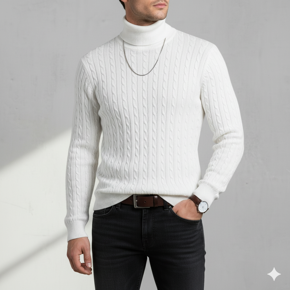 Herren Strickpullover mit Rollkragen | Slim Fit | Winter